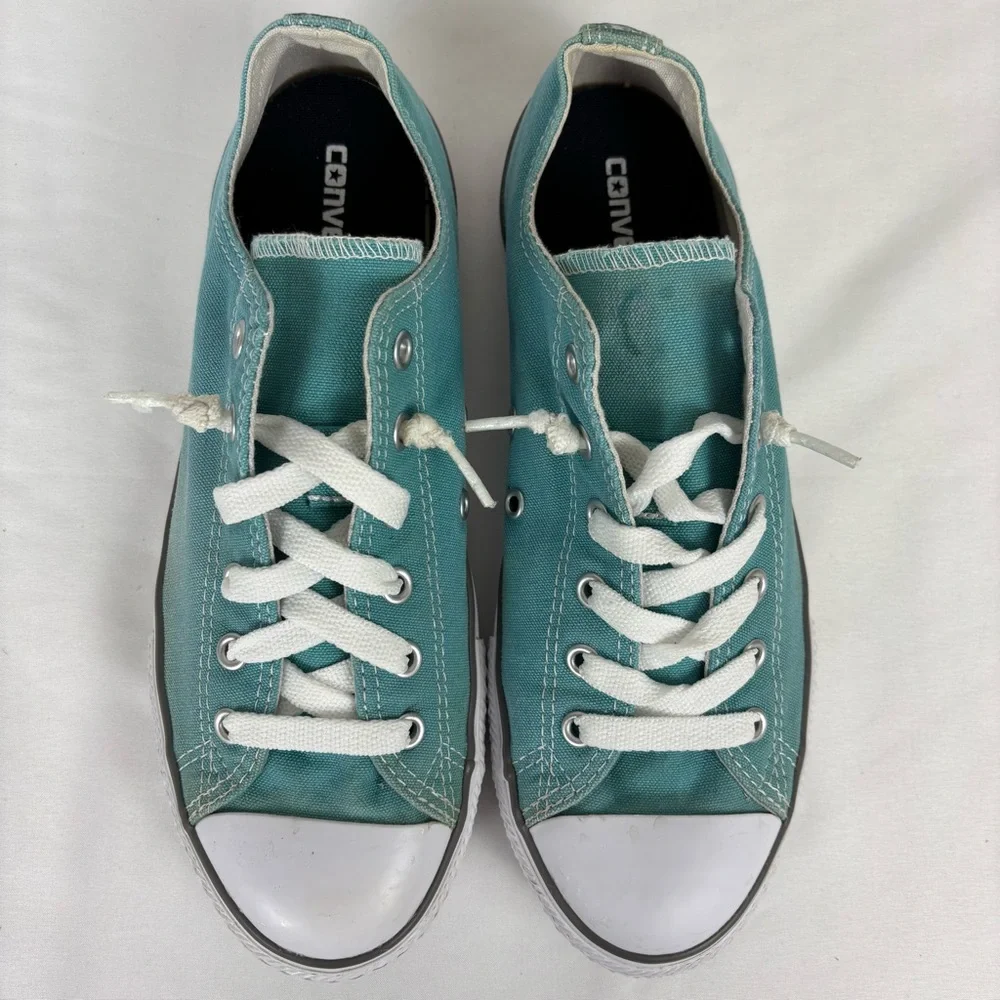 Converse All Star Sneakers Low-Top Stylish Lace Up Casual Shoes Teal Size 5